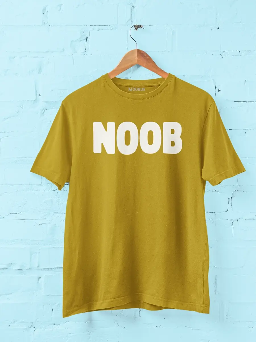 yellow noob printed t shirt for men